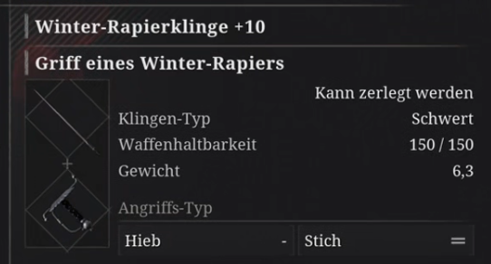 Winter-Rapierklinge