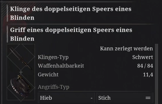 Doppelseitigen Speers eines Blinden