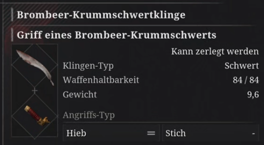 Brombeer-Krummschwertklinge