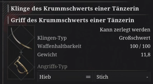 Krummschwerts einer Tänzerin