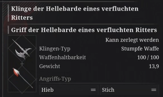 Hellebarde eines verfluchten Ritters