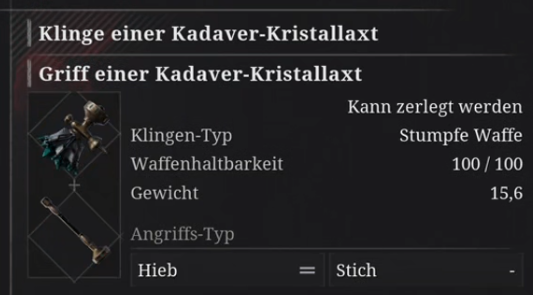 Kadaver-Kristallaxt