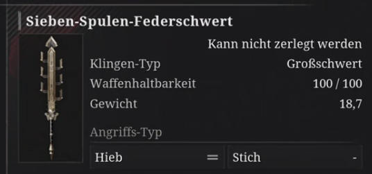 Sieben-Spulen-Federschwert