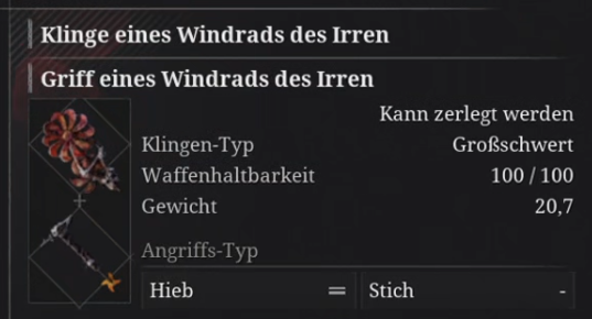 Klinge eines Windrads des Irren