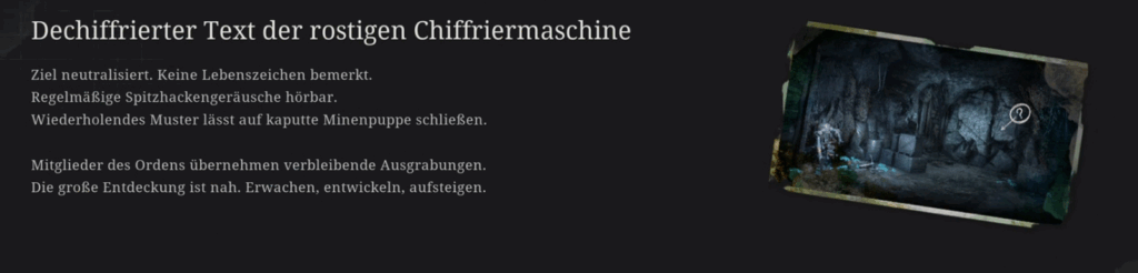 Dechiffrierter Text der rostigen Chffriermaschine