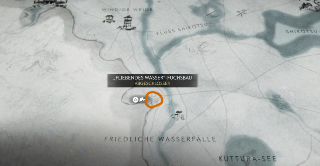 Ghost of Yotei Fließendes Wasser-Fuchsbau